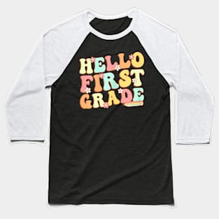 First Grade Team 1st Grade Teacher Girl Back to School Baseball T-Shirt